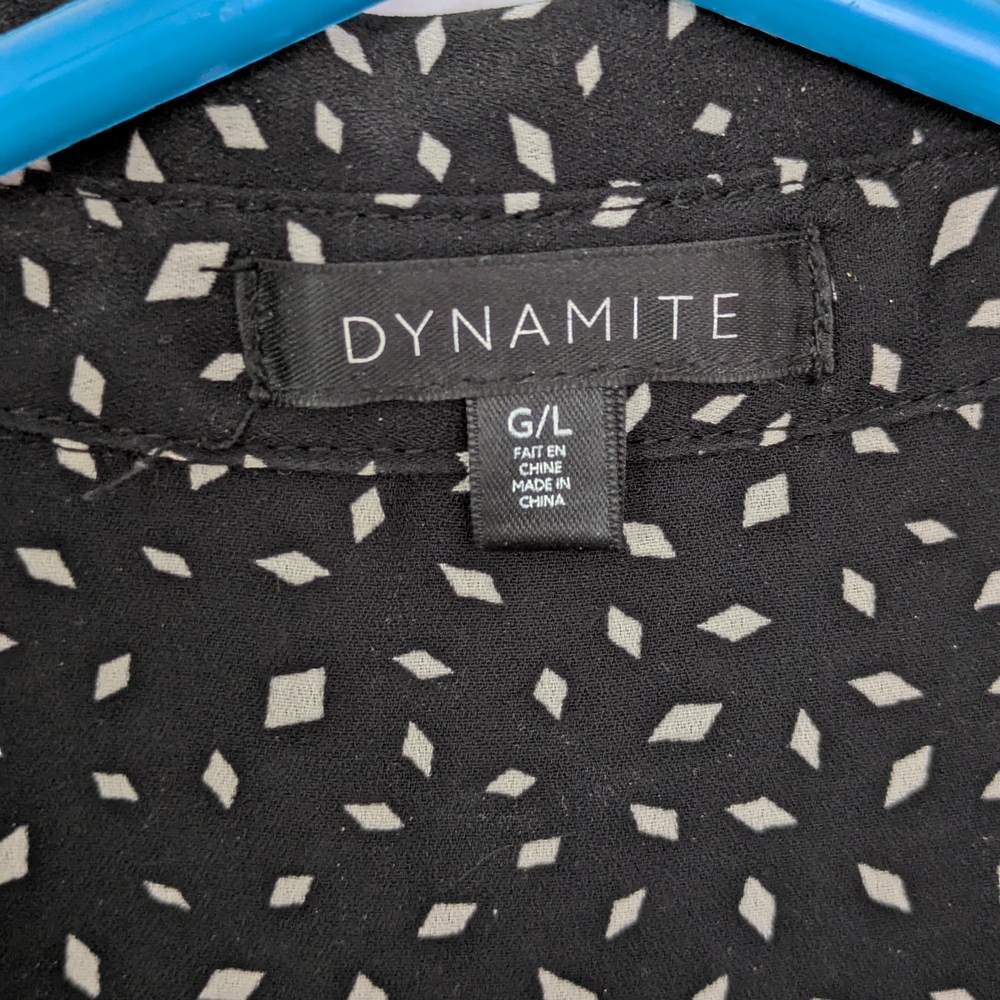 Black and White Patterned Blouse - Picture 3 of 5